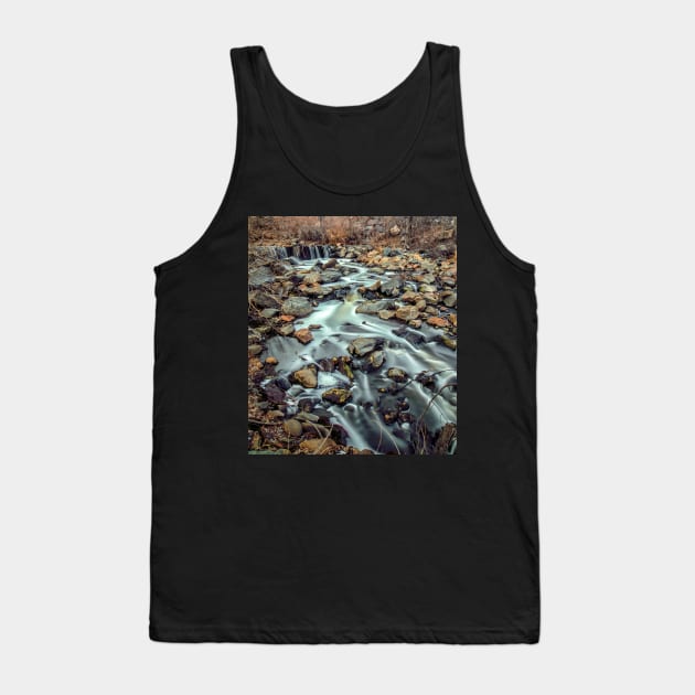 Long Exposure of a Stream in the Fall Tank Top by jecphotography